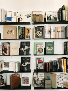 Lifestyle books on a shelf